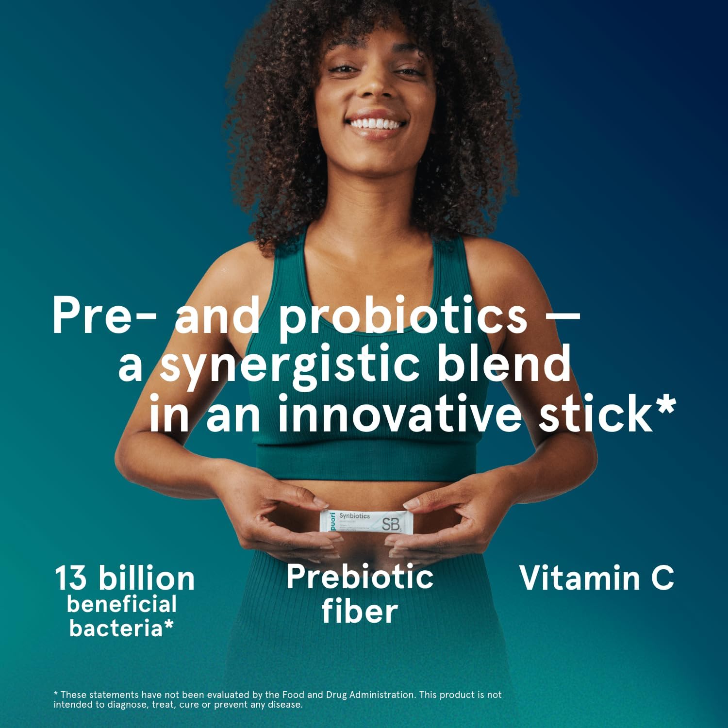 Puori Probiotics & Prebiotics Supplement - 13 Billion CFU, 30 Servings - Immune & Digestive Support - Fiber 4g, Vitamin C 200mg - SB3 Bifidobacterium, Lactobacillus Fermentum
