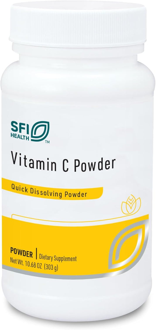 Pure 1000mg L-Ascorbic Acid Vitamin C Powder for Immune System & Collagen - 250 Servings