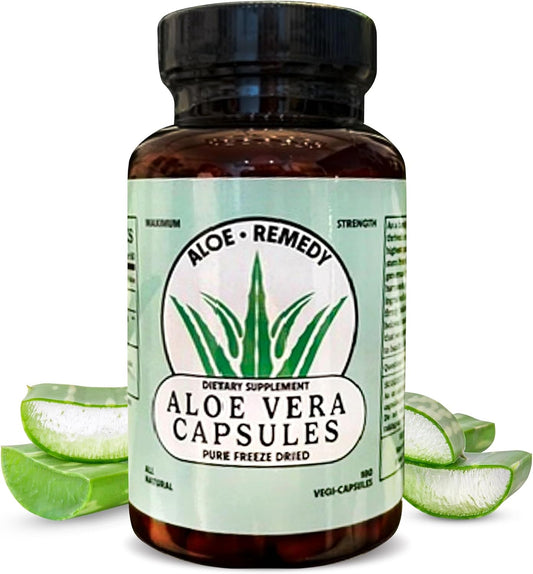 Pure Aloe Vera Gel Capsules for IC and BPS Support - 180 Plant-Based Aloe Capsules