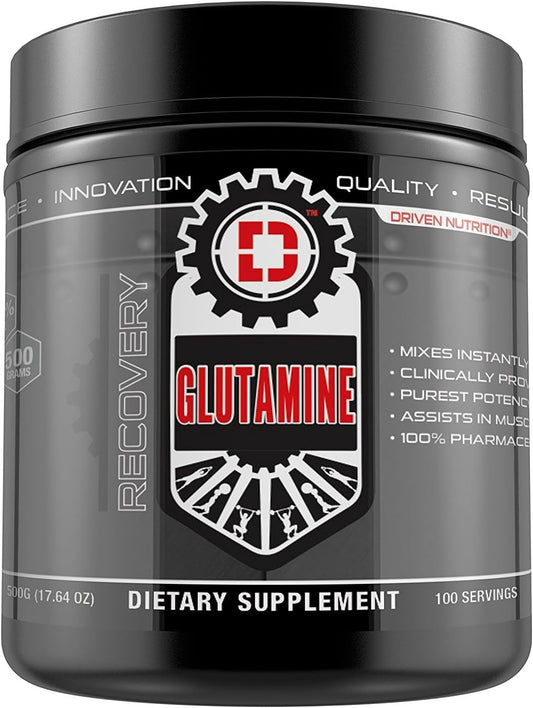 Pure and Natural Driven Nutrition GLUTAMINE - Supports Lean Muscle Mass, GI Health, and Immune System - Reduce Soreness and Boost Immunity