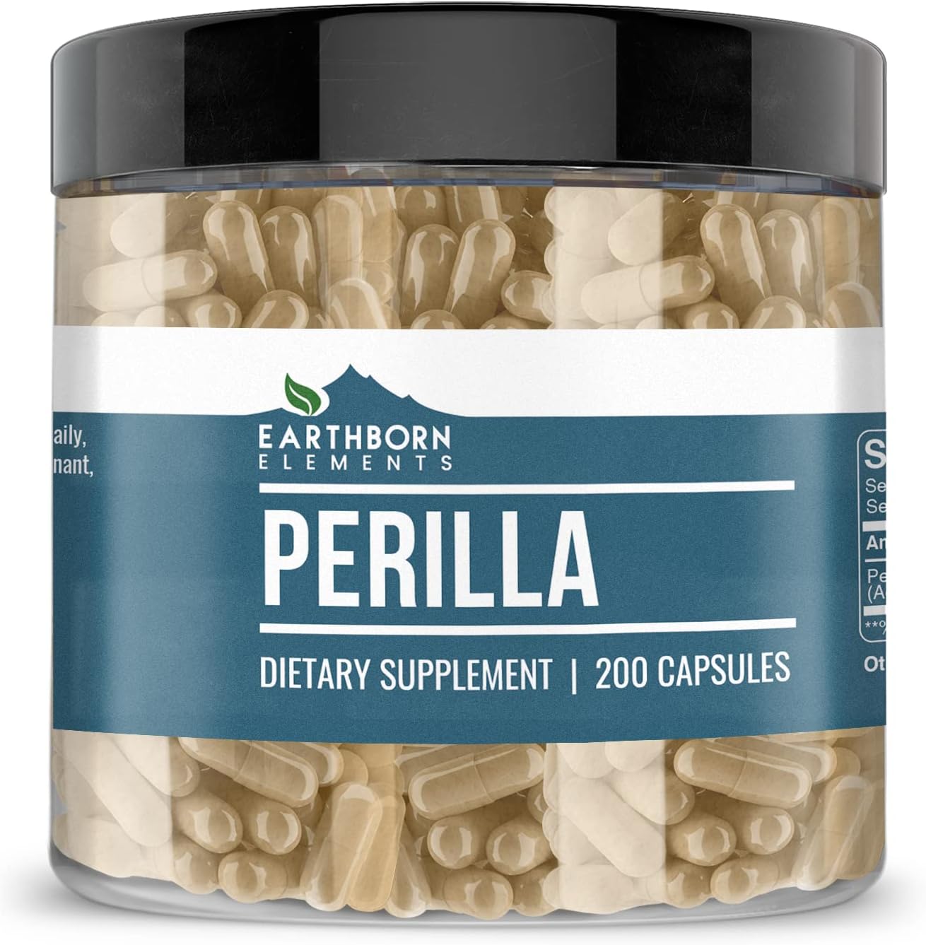 Pure and Undiluted Earthborn Elements Perilla Capsules - 200 Count, Additive-Free