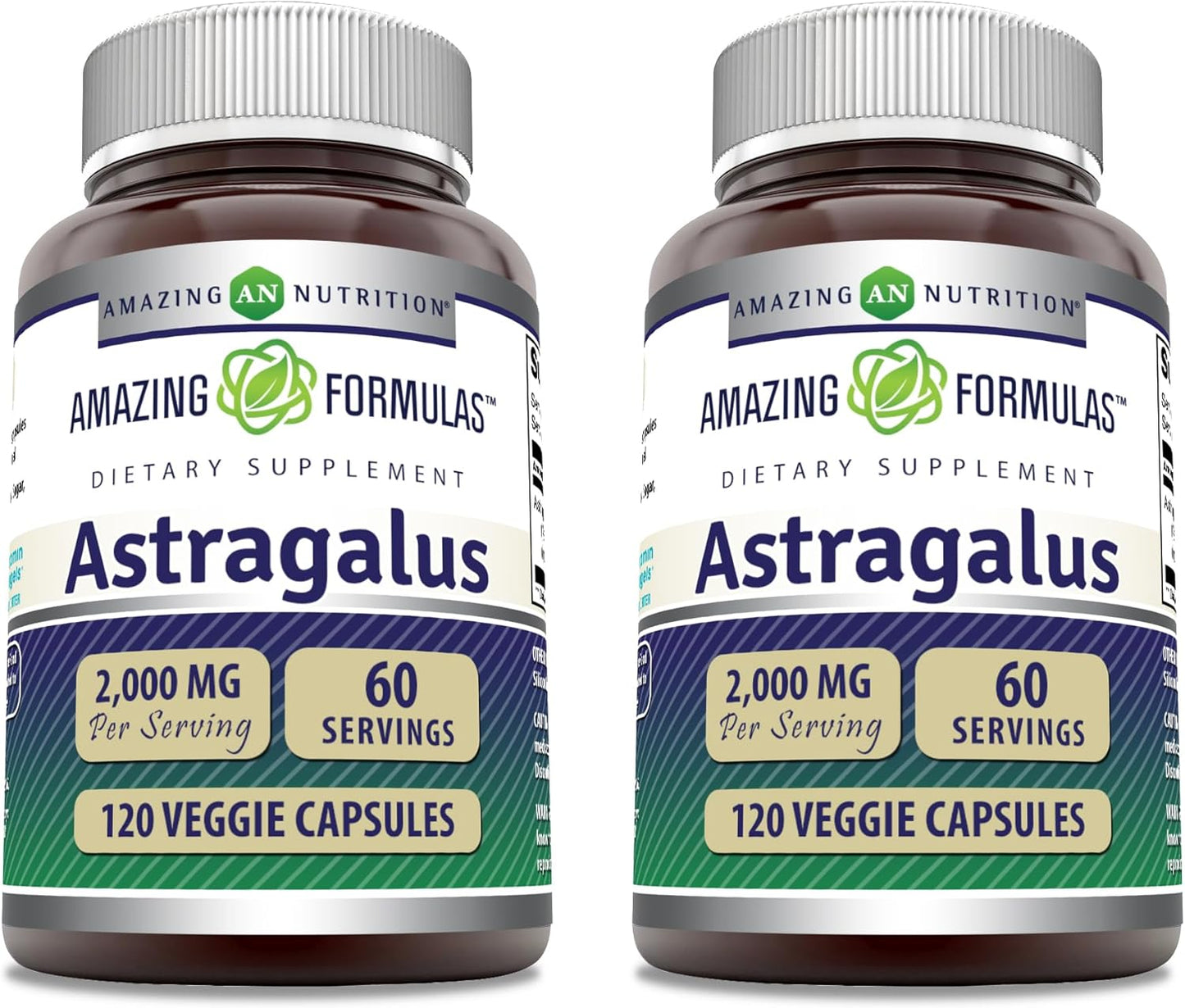 Pure Astragalus Membranaceus Root Extract Capsules - 2000 mg Per Serving - Non-GMO & Gluten Free - 120 Count (2 Pack)