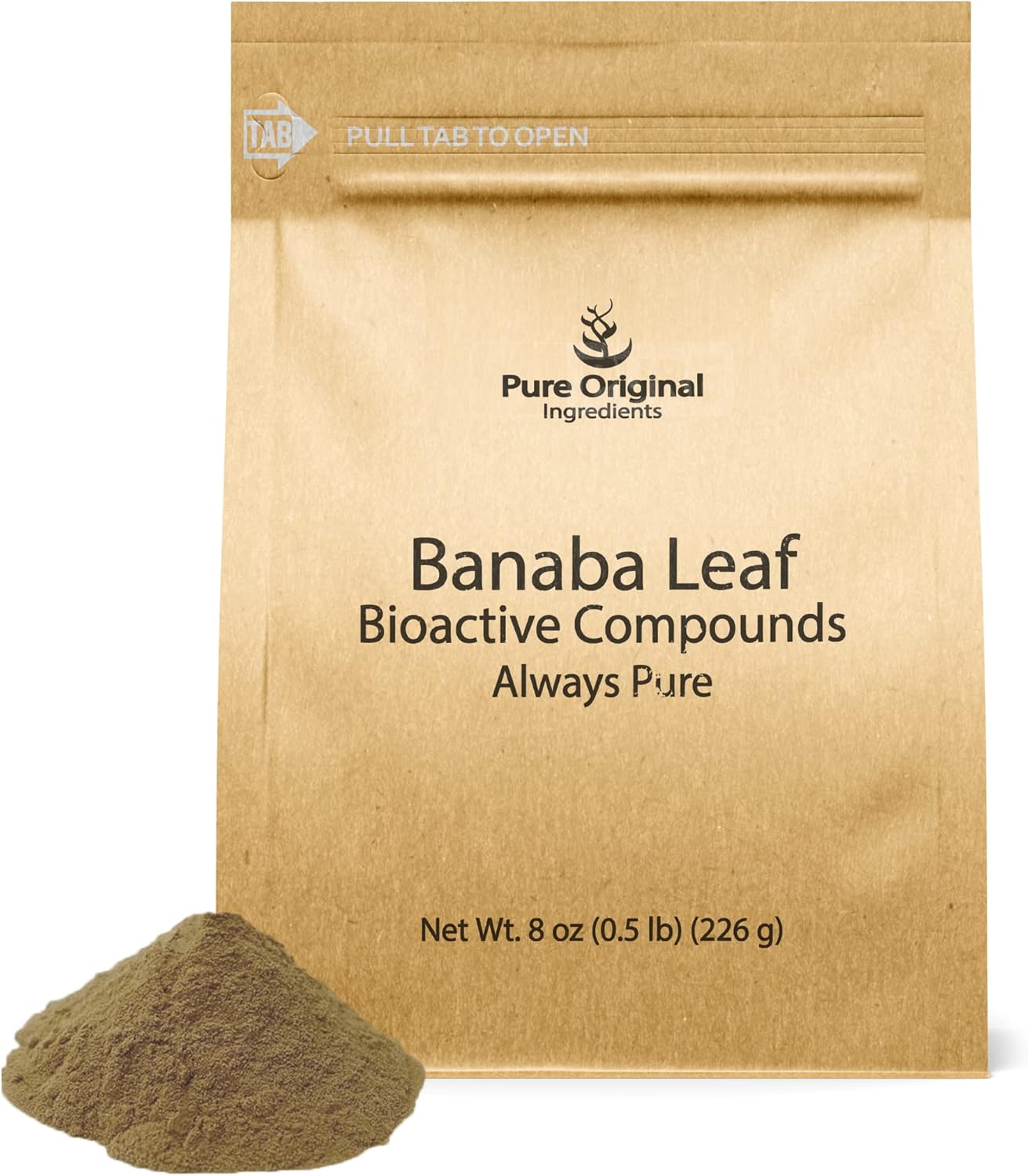 Pure Banaba Leaf Powder - 8 oz - Original Ingredients, No Fillers or Additives - Non GMO - Always Pure