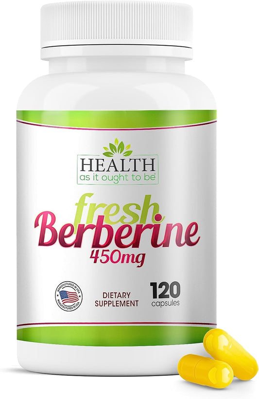 Pure Berberine 450mg Supplement | All-Natural Formula | 120 Capsules | No Additives