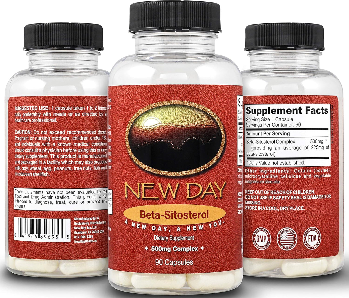 Pure Beta Sitosterol Natural Supplement for Urinary Tract Health - 90 Tablets, 500mg Complex by New Day Health