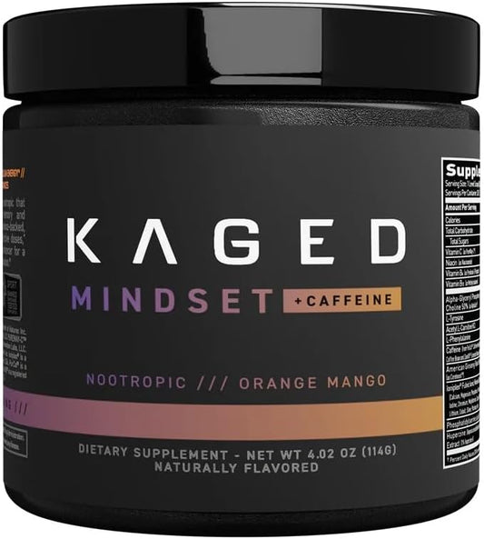 Pure Caffeine Nootropic Formula for Mindset, Focus, and Productivity - Enhances Memory, Mood, Clarity - 30 Servings