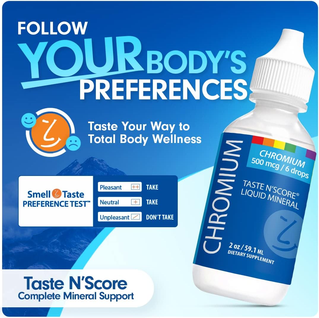 Pure Chromium Liquid Ionic Mineral Supplement for Taste and Scoring; 500 mcg; 118 Servings