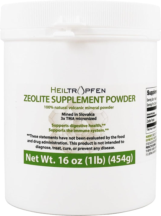 Pure Clinoptilolite Zeolite Powder | 1 lb - 454 g | 94%+-3 Clinoptilolite | Detox Supplement | 3X Activated | Natural Mineral Dust | Ultra Fine < 2 µm