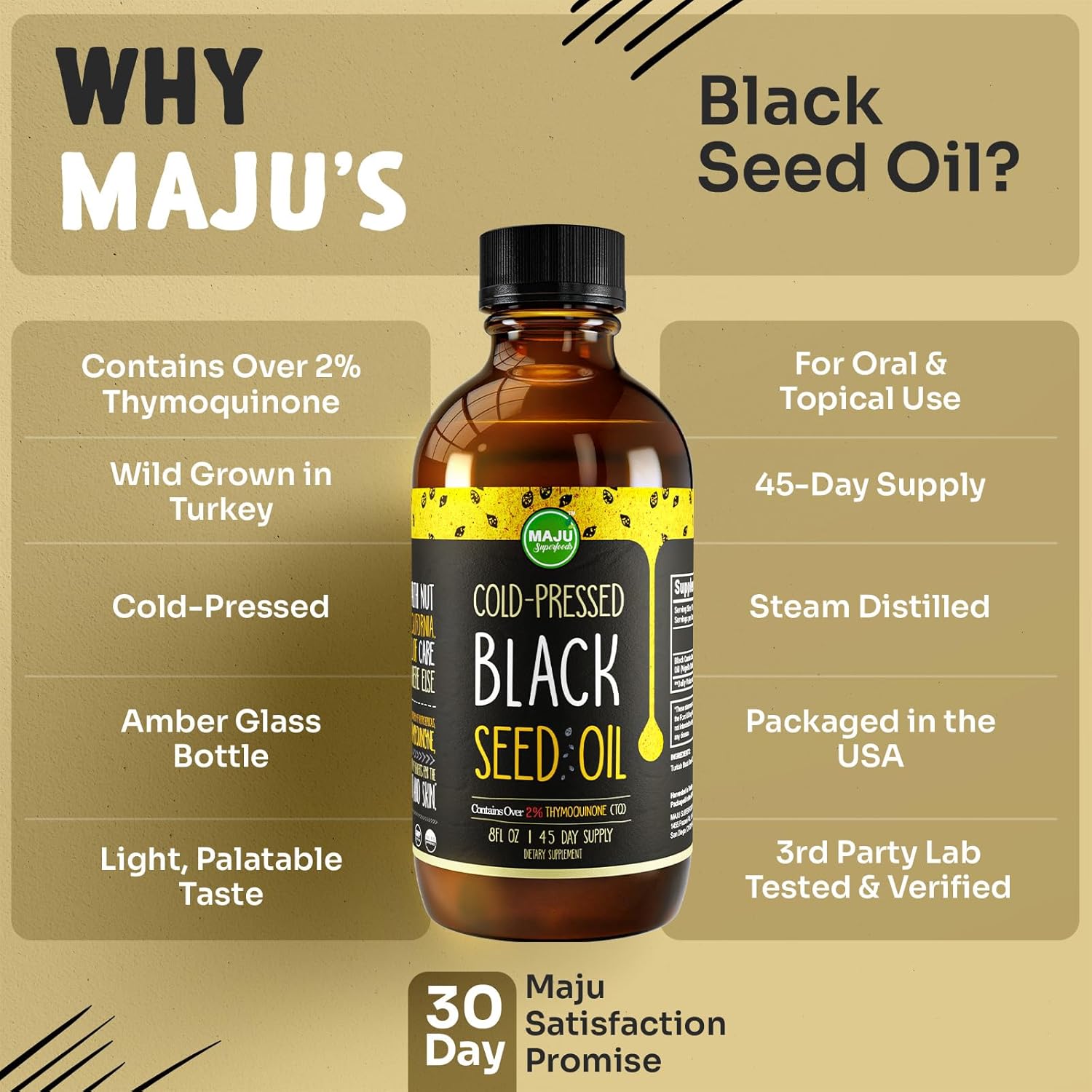 Pure Cold-Pressed 100% Turkish Black Seed Oil - 3X Thymoquinone, Liquid Black Cumin Oil in Glass Bottle - 8 oz - BoostGo Australia