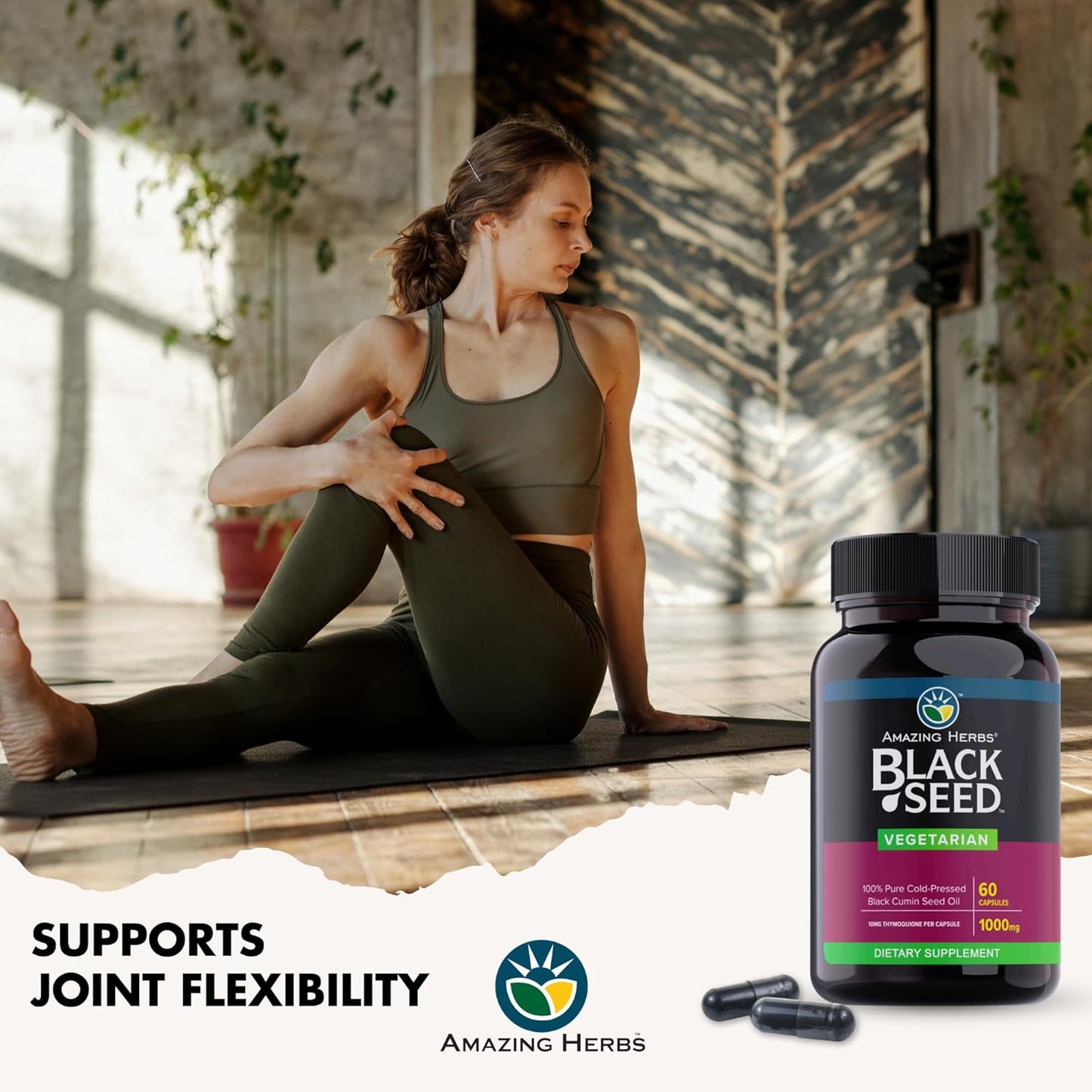 Pure Cold-Pressed Black Seed Oil Capsules - 1000mg Nigella Sativa Supplement - Non GMO Black Cumin Seed Oil Pills - 60 Vegetarian Capsules
