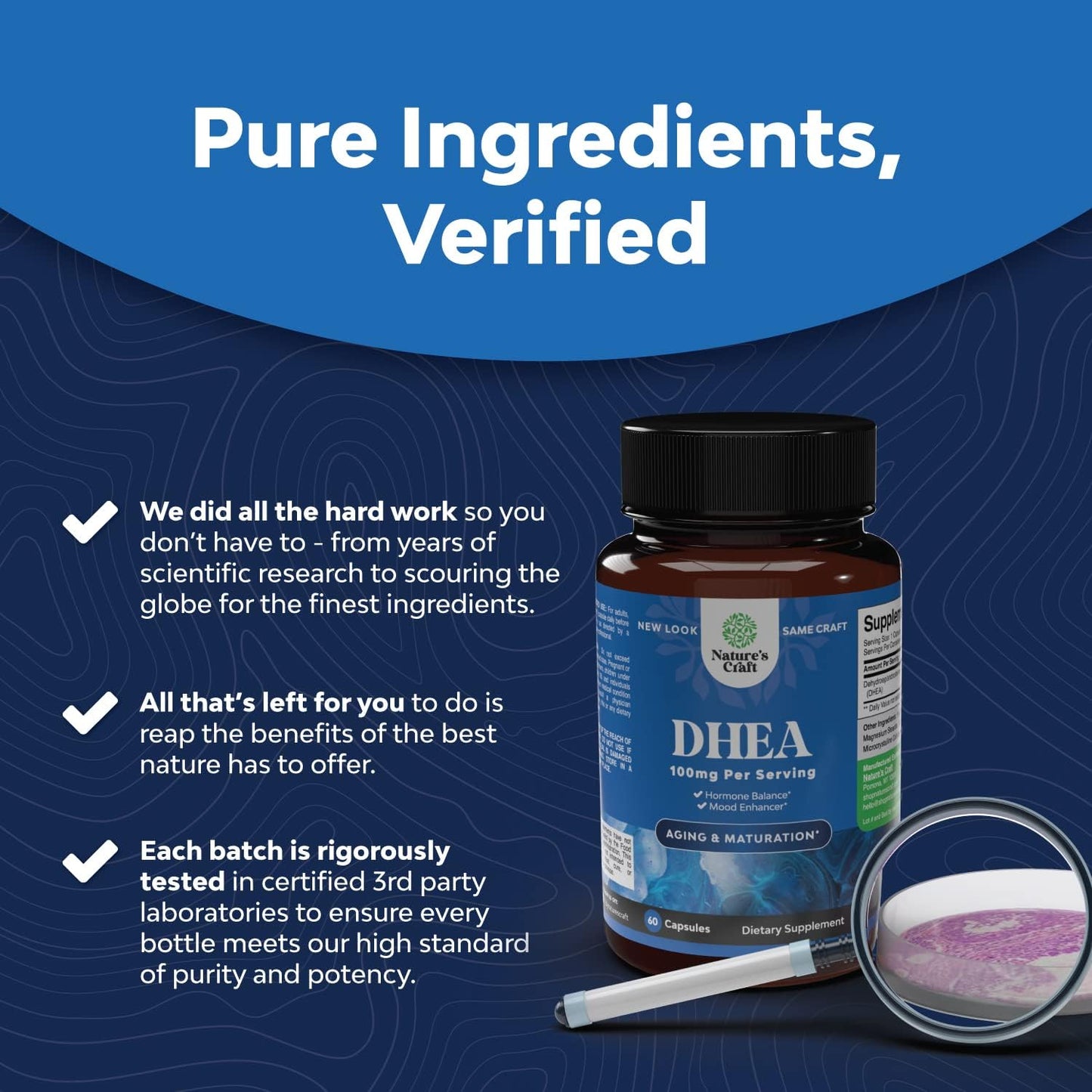 Pure DHEA and Zinc Bundle for Women's Health - Thyroid, Immune, Bone, Mood, and Heart Support
