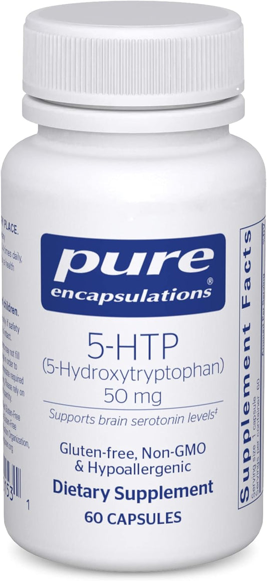 Pure Encapsulations 5-HTP 50 mg Capsules - Brain, Sleep, and Serotonin Support Supplement - 60 Count