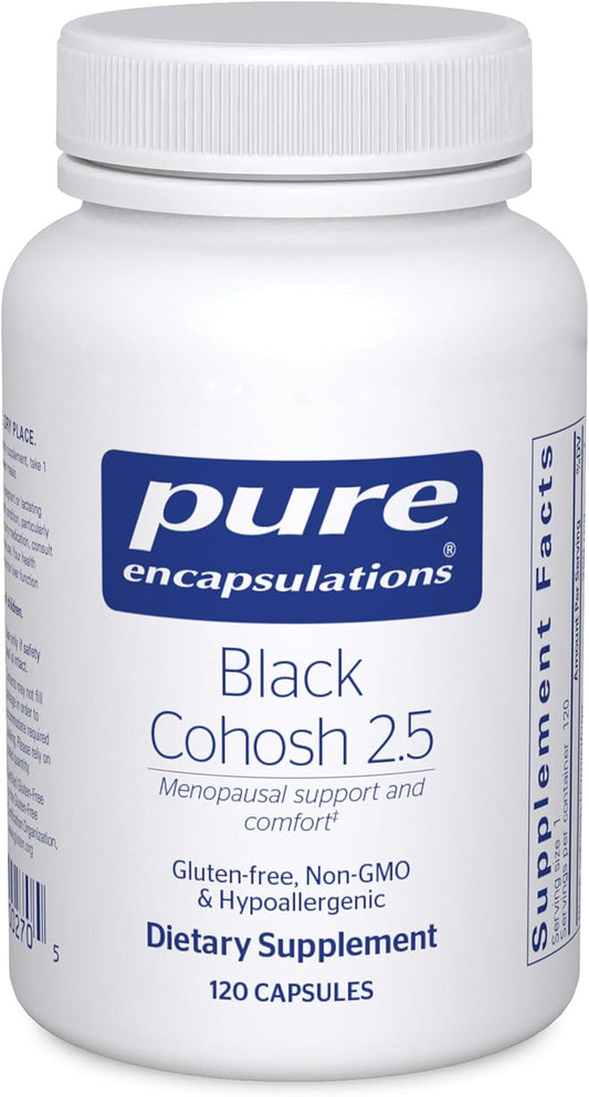 Pure Encapsulations Black Cohosh 2.5 | Menopause Support Supplement | Hypoallergenic | 120 Capsules
