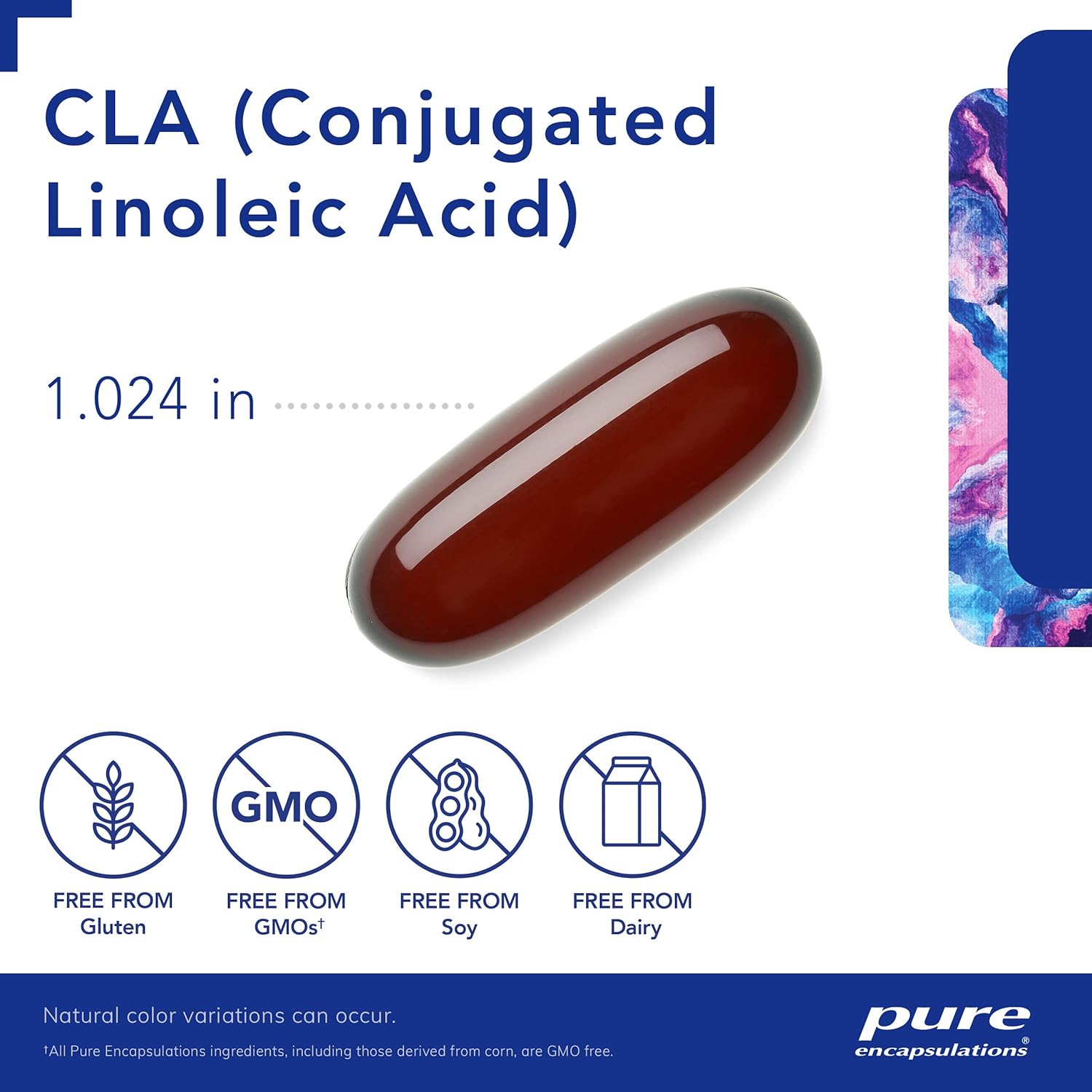 Pure Encapsulations CLA 1,000 mg Softgel Capsules for Healthy Body Composition with Exercise - 60 Count