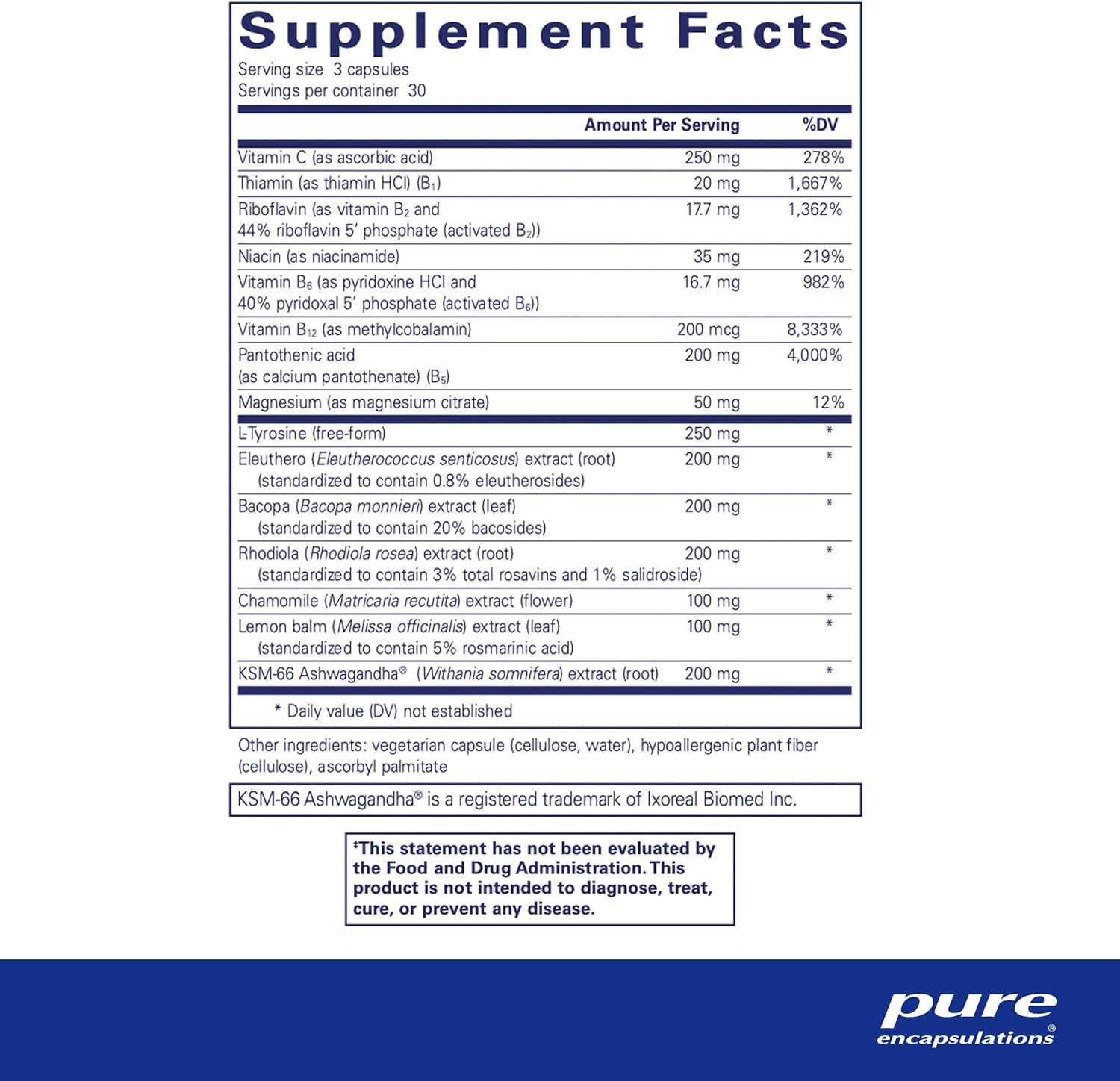 Pure Encapsulations Daily Stress Formula - Supports Relaxation and Manages Occasional Stress - 90 Capsules