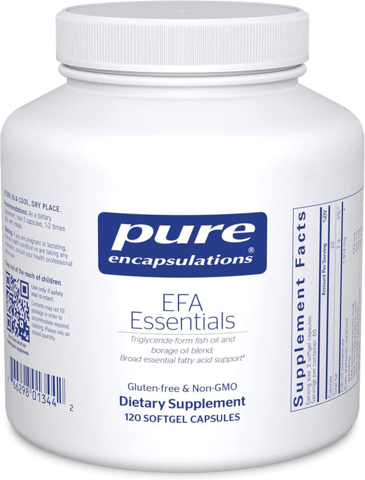 Pure Encapsulations EFA Essentials Softgel Capsules - Triglyceride Fish Oil & Borage Oil Blend - 120 Count