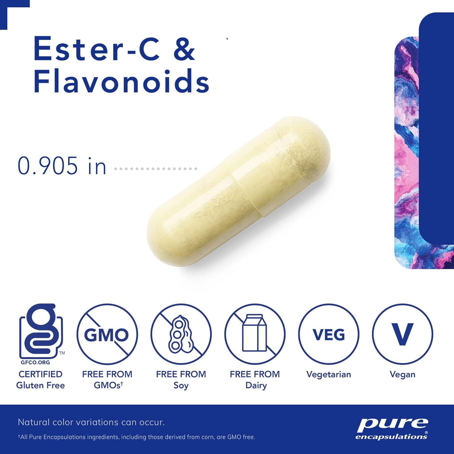 Pure Encapsulations Ester-C & Flavonoids: Vitamin C Supplement for Immune & Vascular Support - Antioxidant Boost with Calcium & Rutin - Vegan & Non-GMO - 30 Capsules