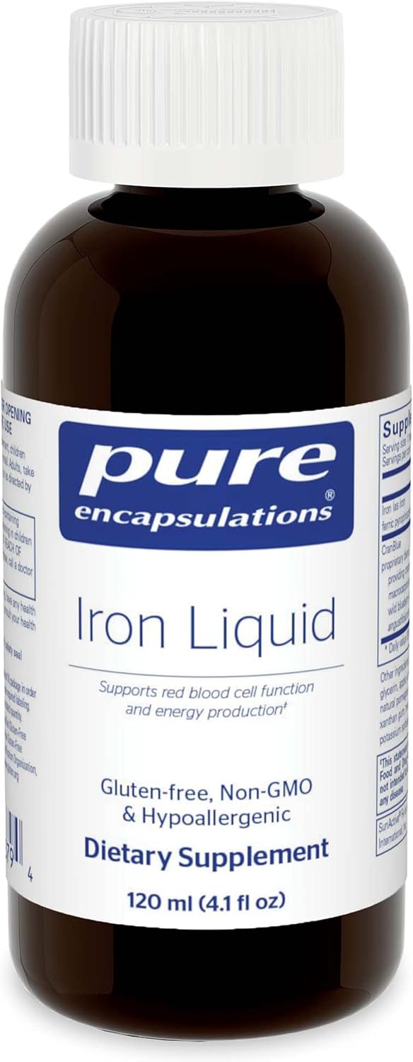 Pure Encapsulations Iron Liquid Supplement - Supports Hemoglobin & Myoglobin Function - 4.1 fl. oz. Bottle