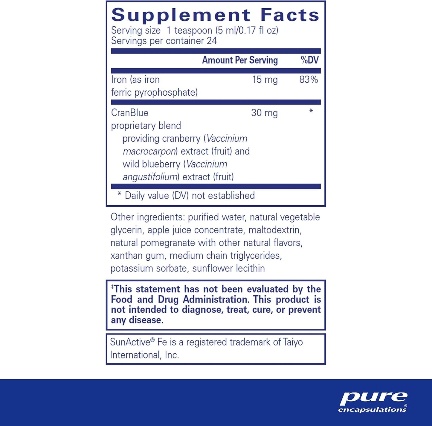 Pure Encapsulations Iron Liquid Supplement - Supports Hemoglobin & Myoglobin Function - 4.1 fl. oz. Bottle