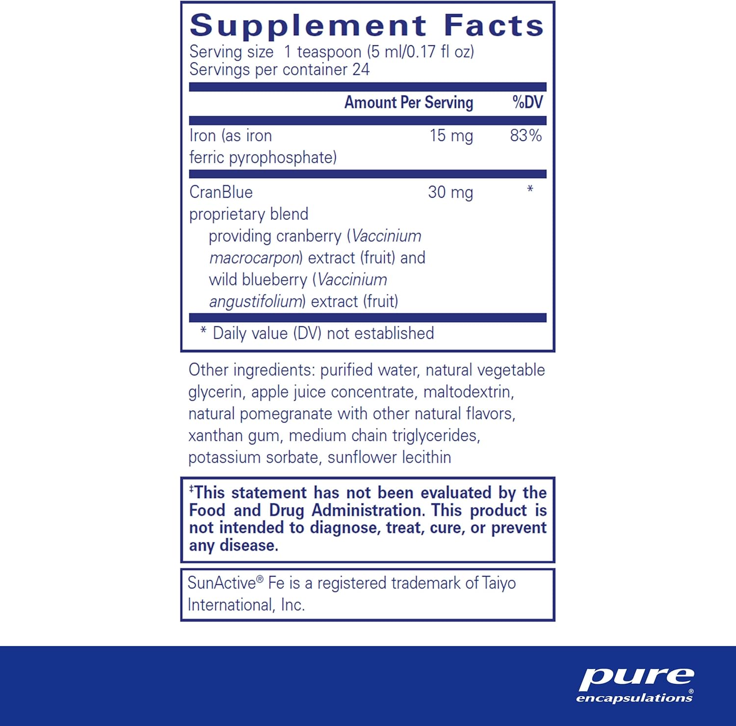 Pure Encapsulations Iron Liquid Supplement - Supports Hemoglobin & Myoglobin Function - 4.1 fl. oz. Bottle