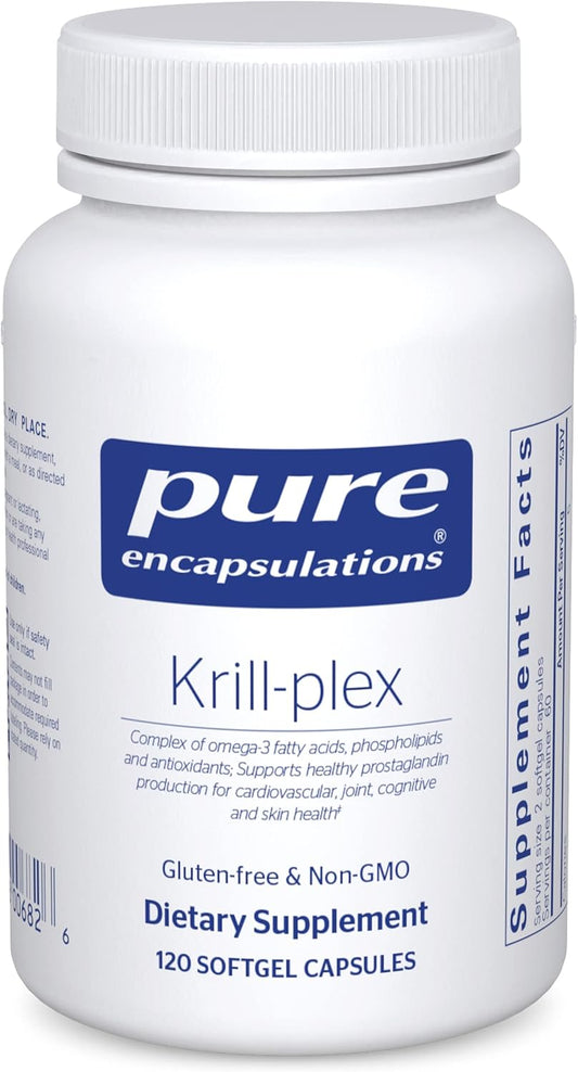 Pure Encapsulations Krill-Plex Softgel Capsules for Menstrual Comfort, Heart, Joints, Brain, and Skin - 120 Count