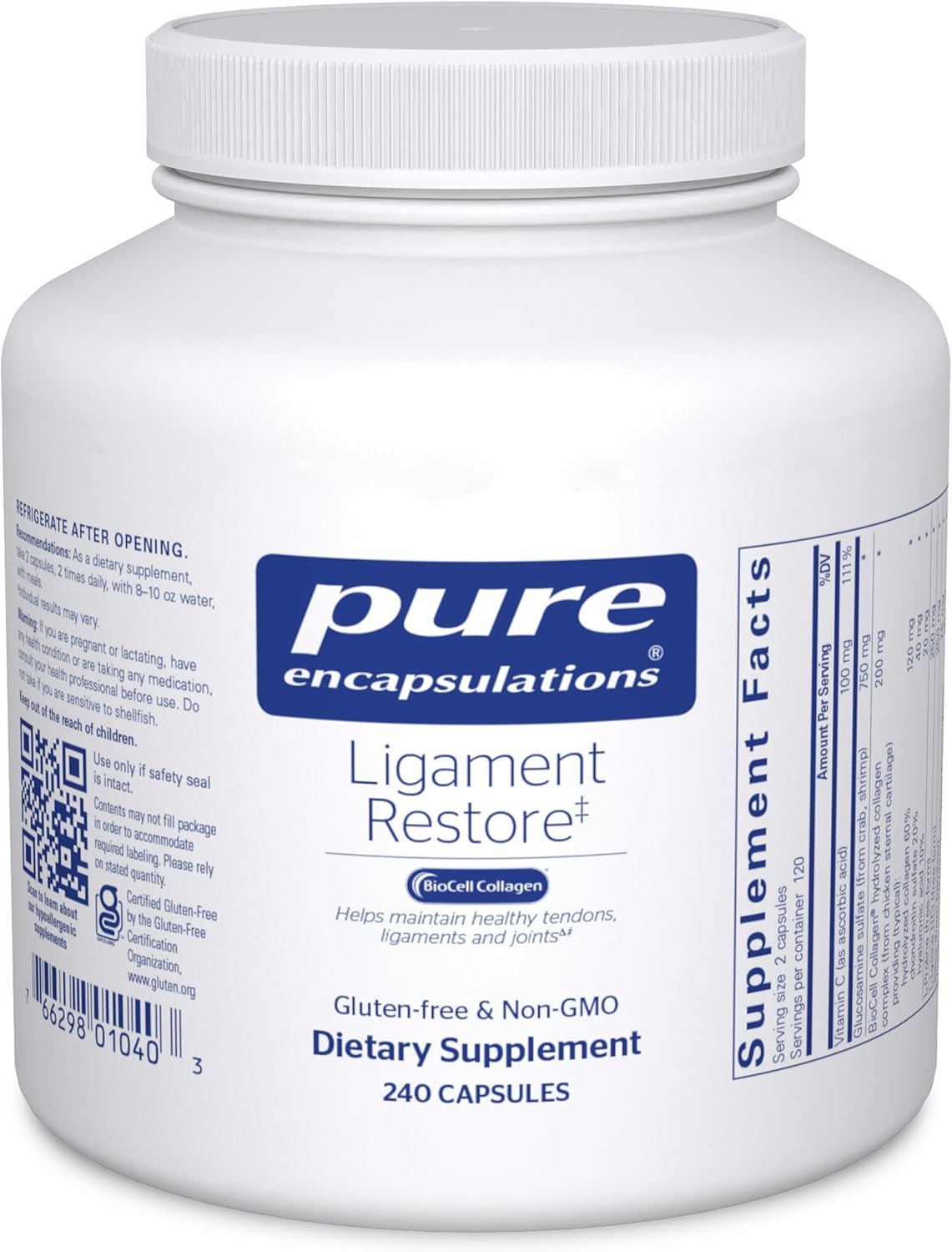 Pure Encapsulations Ligament Restore 240 Capsules - Support Healthy Tendons, Ligaments, and Joints with Dietary Supplement