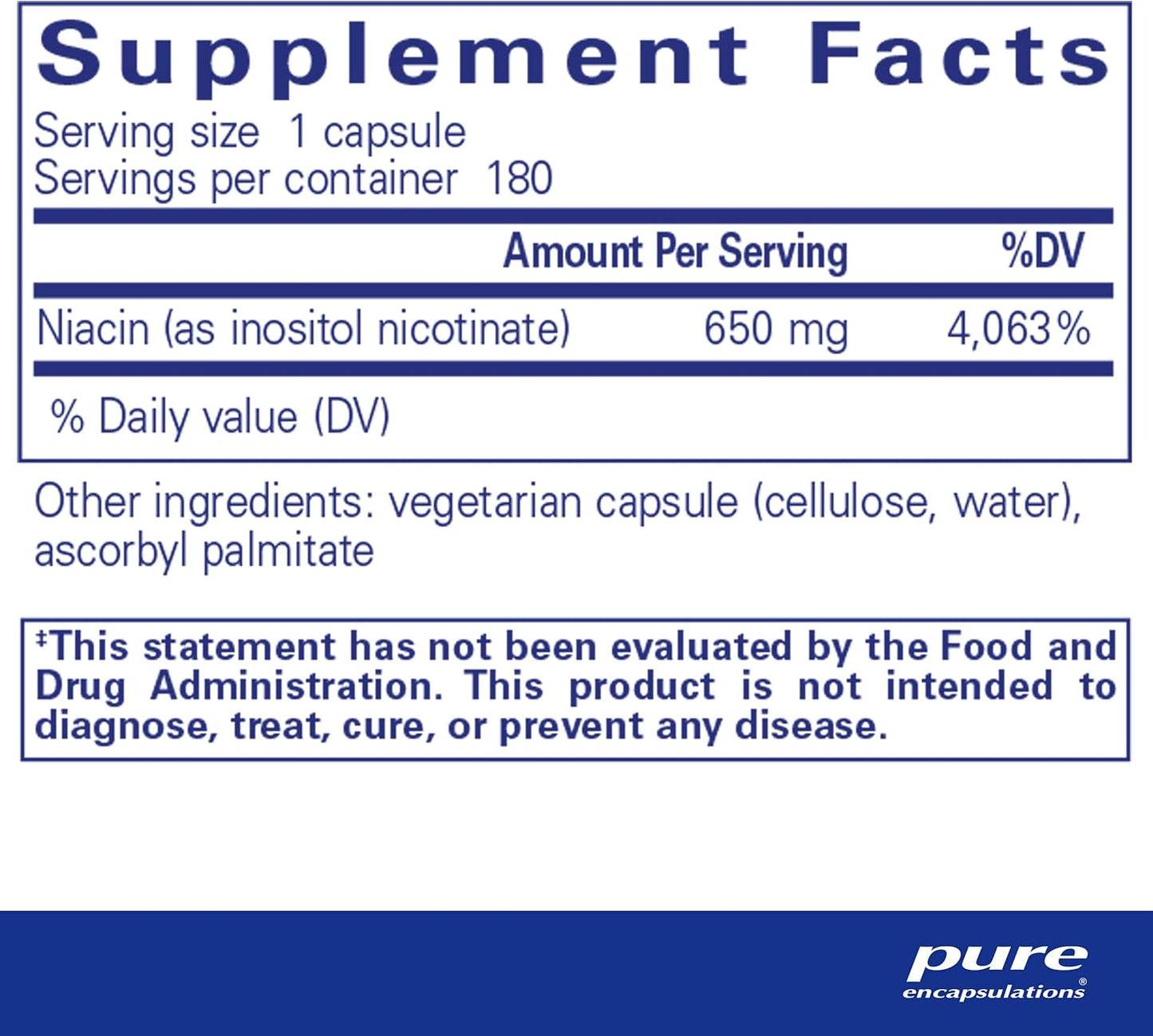 Pure Encapsulations Niacitol 650 mg Capsules - Hypoallergenic No-Flush Niacin for Digestion & Hormone Synthesis