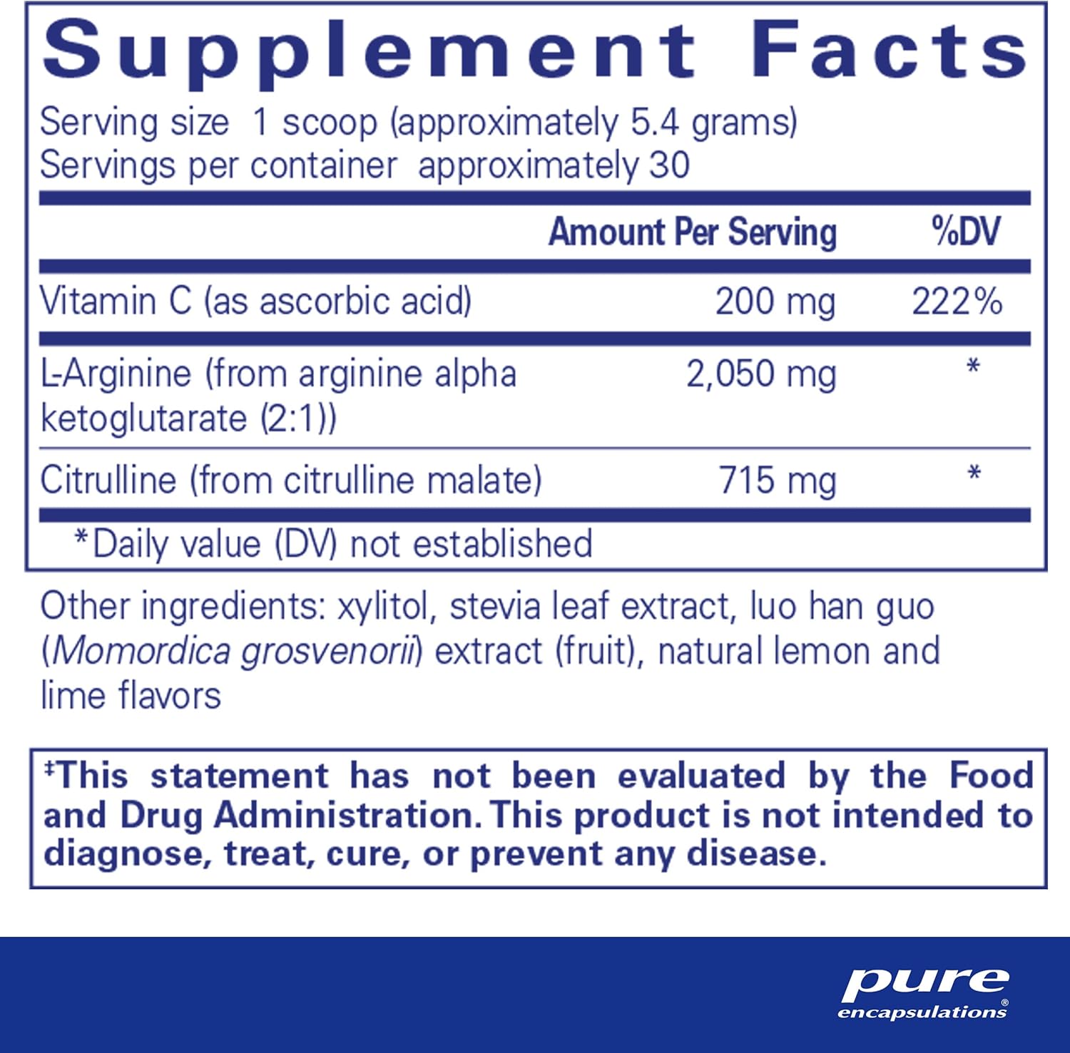 Pure Encapsulations Nitric Oxide Supplement for Enhanced Oxygen Circulation and Muscle Energy | 5.7 oz