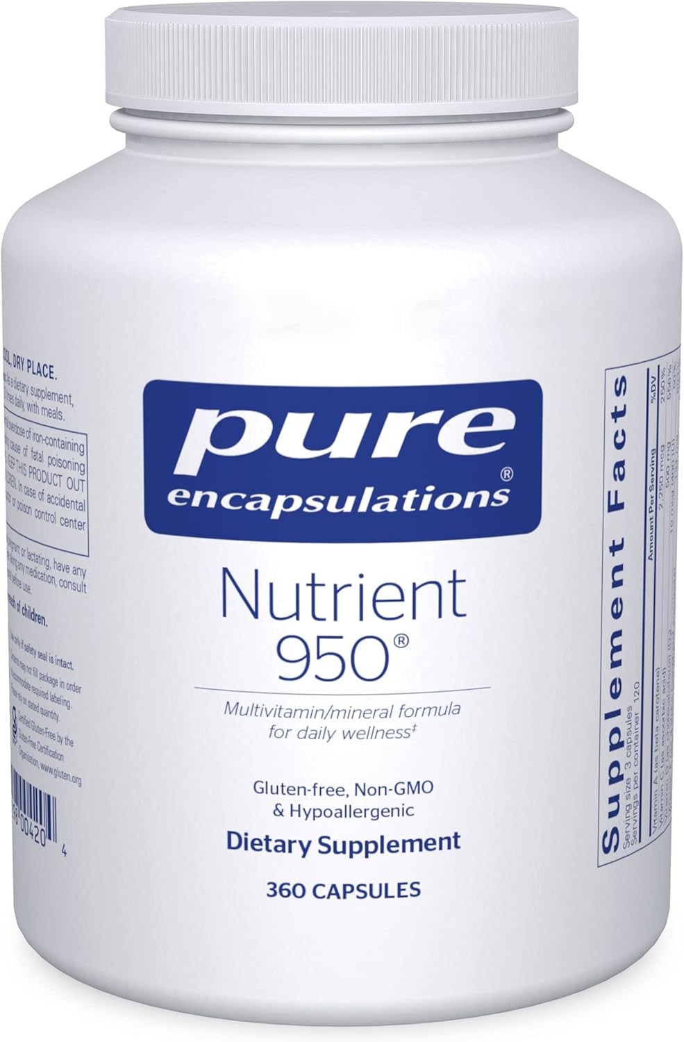 Pure Encapsulations Nutrient 950 | Comprehensive Multivitamin Mineral Supplement for Optimal Health | 360 Capsules