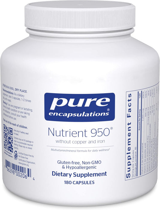 Pure Encapsulations Nutrient 950 Hypoallergenic Multi-Vitamin/Mineral Formula | Without Copper & Iron | 180 Capsules
