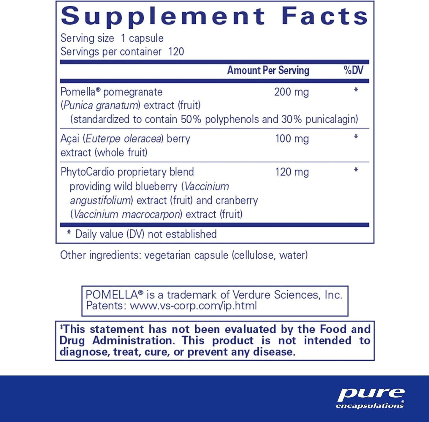 Pure Encapsulations Pomegranate Plus Capsules for Vascular and Cellular Health - Antioxidant Support - 120 Count