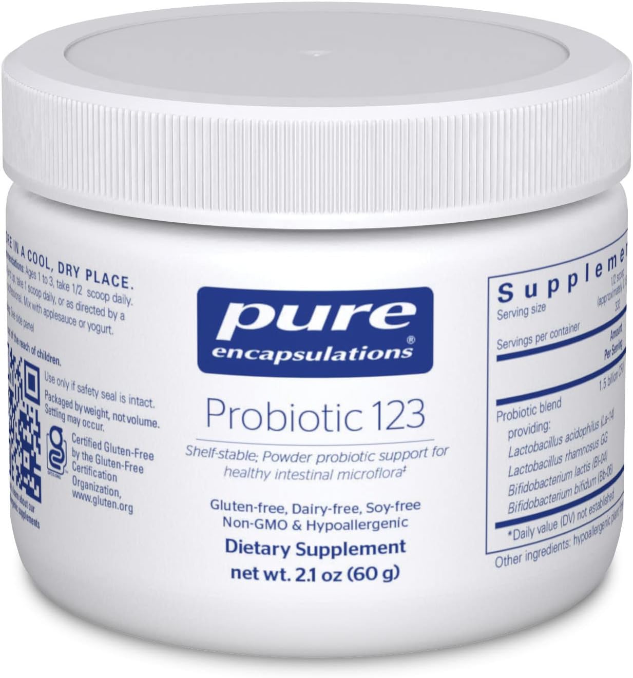 Pure Encapsulations Probiotic 123 for Kids | Supports Healthy Gut Flora | 2.1 oz