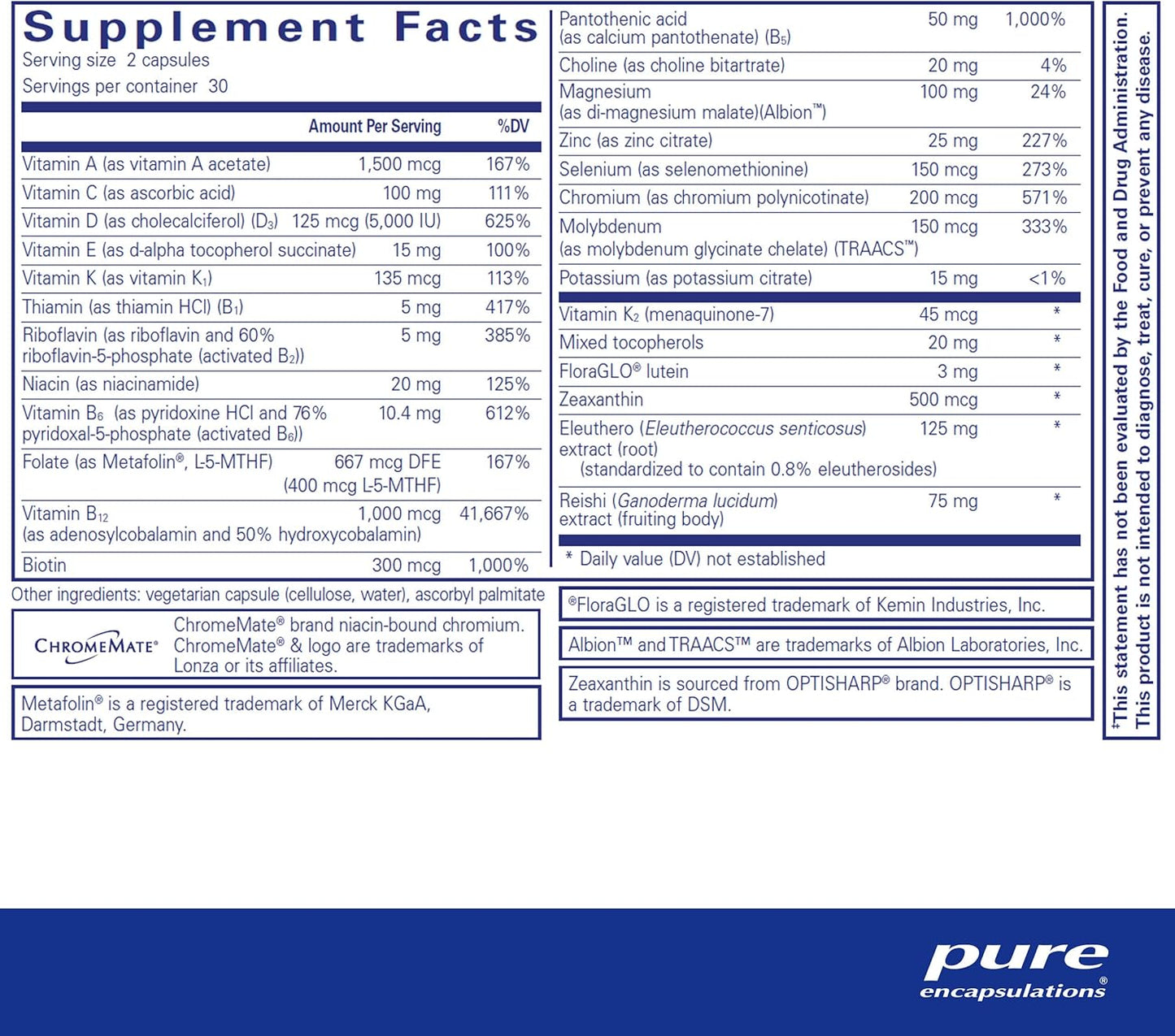 Pure Encapsulations PureResponse Multivitamin Capsules - Immune Balance Support