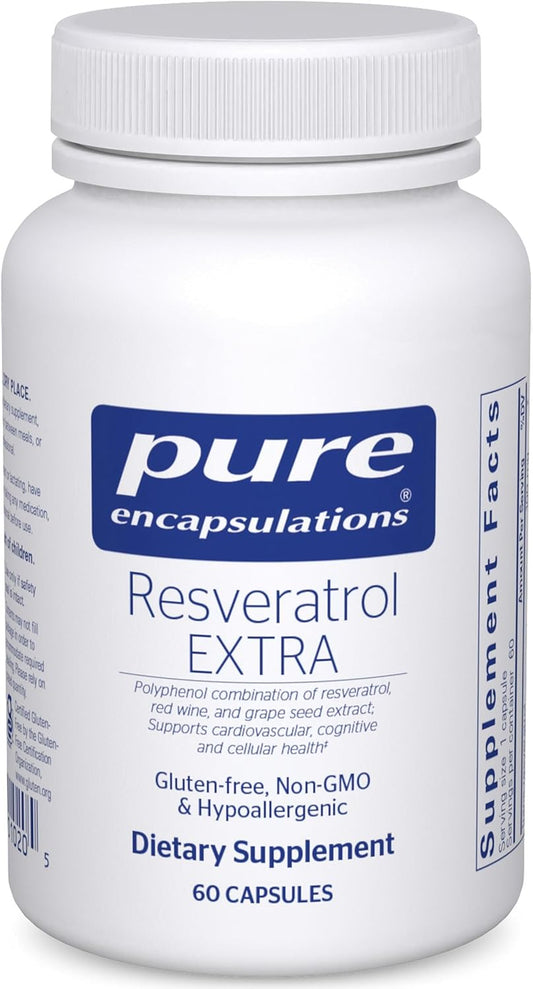 Pure Encapsulations Resveratrol EXTRA 100mg Capsules - Supports Cellular & Cardiovascular Health - Antioxidant Supplement - Non-GMO & Gluten-Free