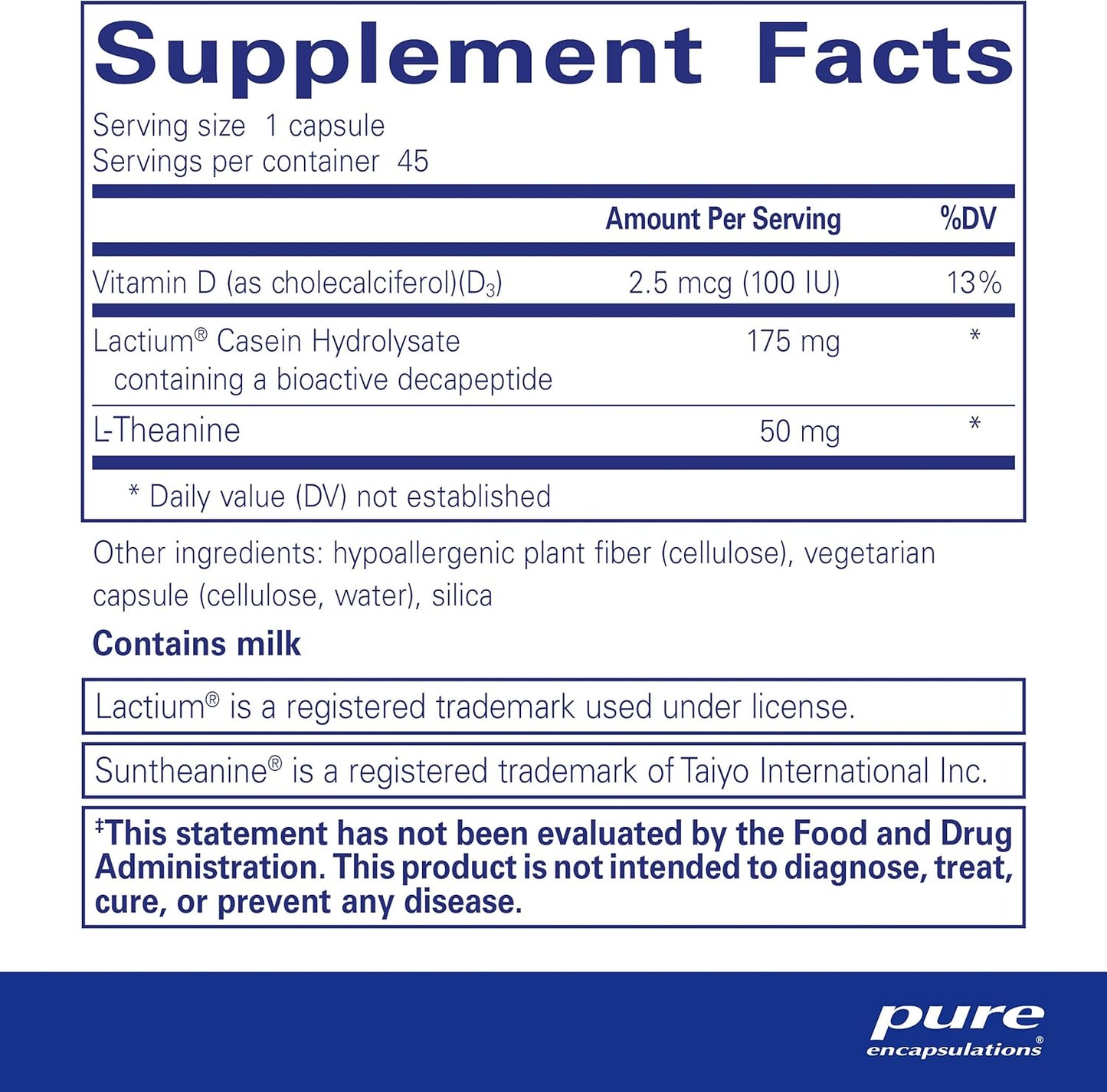 Pure Encapsulations Sereniten Plus Capsules for Occasional Stress and Restful Sleep - 45 Count