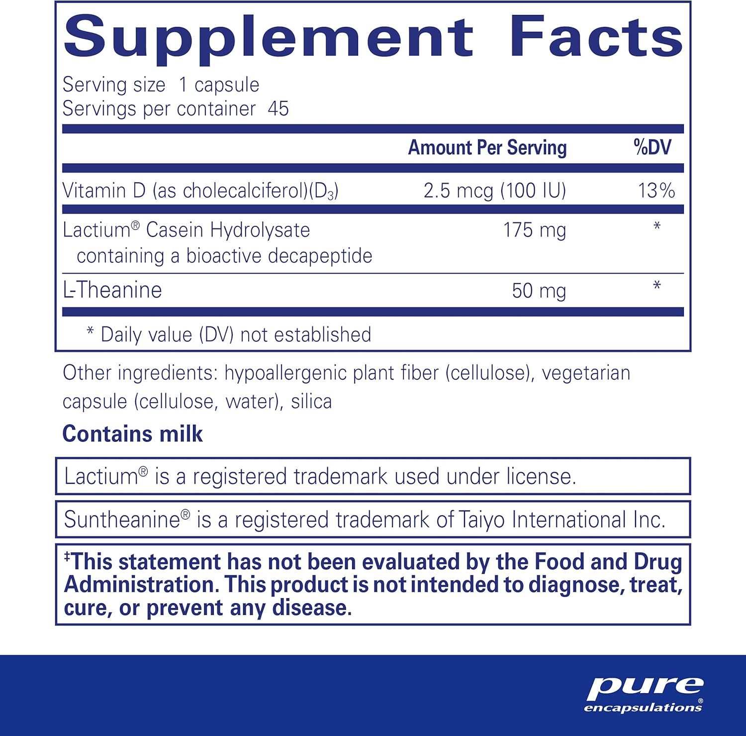Pure Encapsulations Sereniten Plus Capsules for Occasional Stress and Restful Sleep - 45 Count