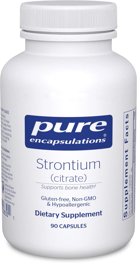 Pure Encapsulations Strontium Citrate Capsules - Hypoallergenic Bone Health Support Supplement - 90 Count