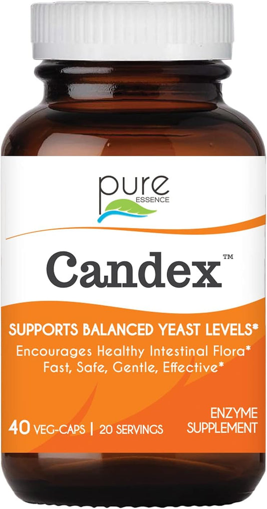 Pure Essence Labs Candex Supplement - Natural Yeast Overgrowth Support with Digestive Enzymes - Probiotic Aid for Men and Women - 40 Capsules
