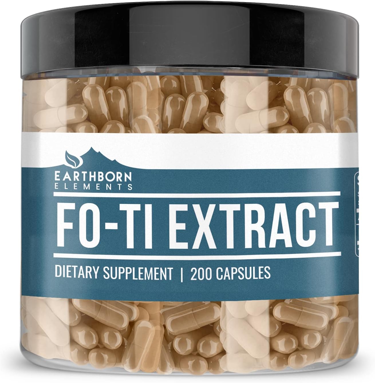 Pure Fo-Ti Extract Capsules - 200 Count, No Additives, Earthborn Elements