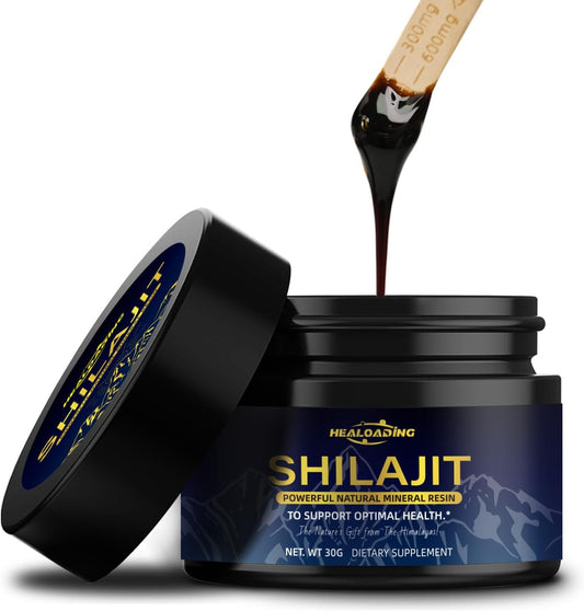 Pure Himalayan Organic Shilajit Resin - 600mg Gold Grade Supplement for Men with 85+ Trace Minerals & 75%+ Fulvic Acid - Energy & Immune Support