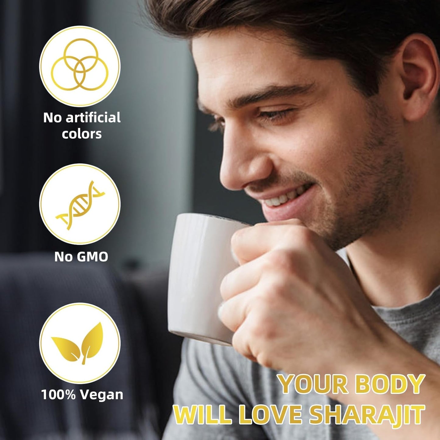 Pure Himalayan Organic Shilajit Resin - 600mg Gold Grade Supplement for Men with 85+ Trace Minerals & 75%+ Fulvic Acid - Energy & Immune Support