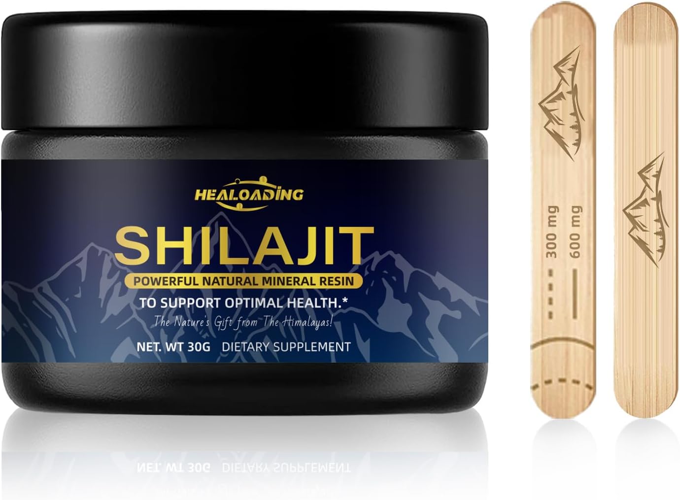 Pure Himalayan Organic Shilajit Resin - 600mg Gold Grade Supplement for Men with 85+ Trace Minerals & 75%+ Fulvic Acid - Energy & Immune Support
