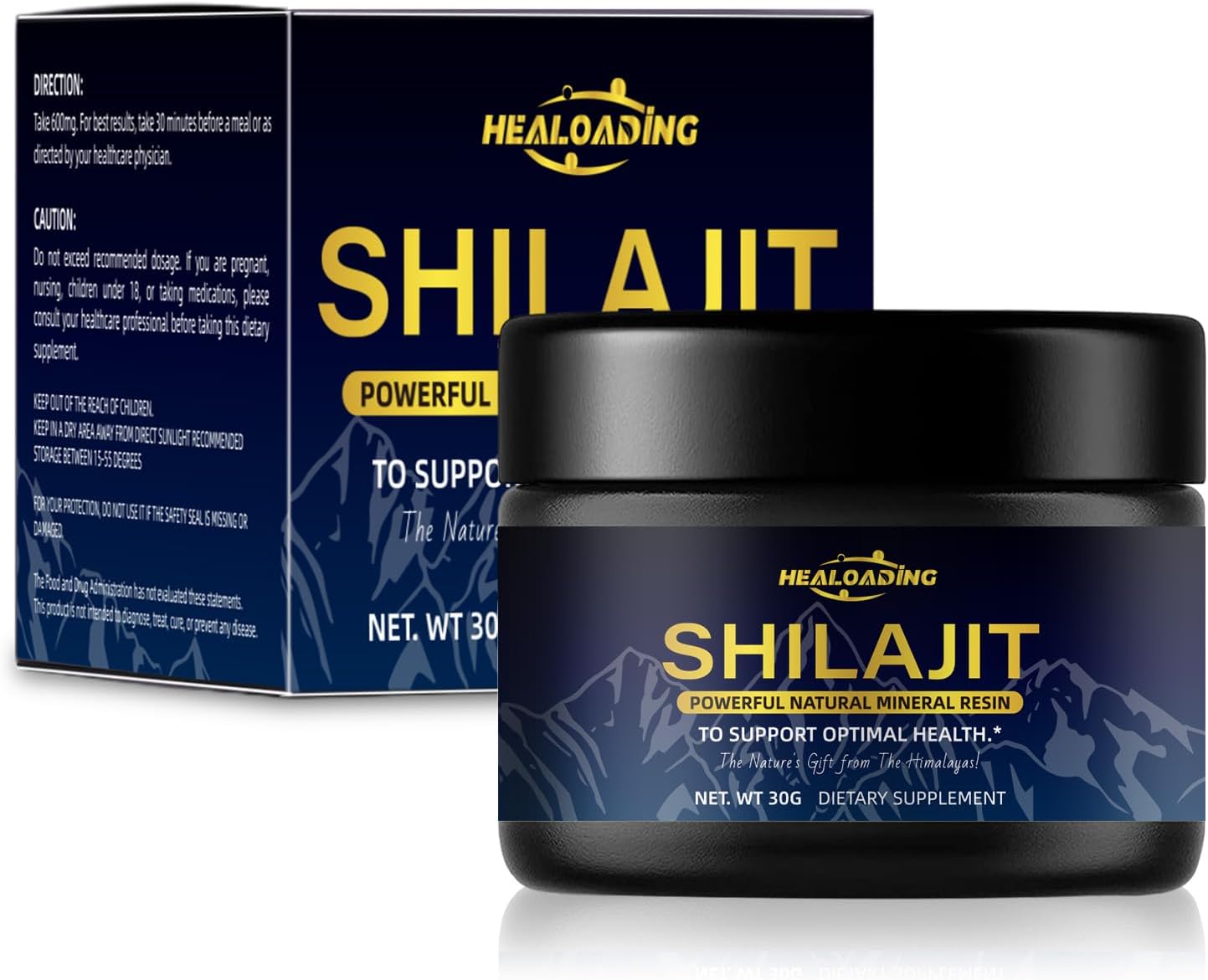 Pure Himalayan Organic Shilajit Resin - 600mg Gold Grade Supplement for Men with 85+ Trace Minerals & 75%+ Fulvic Acid - Energy & Immune Support