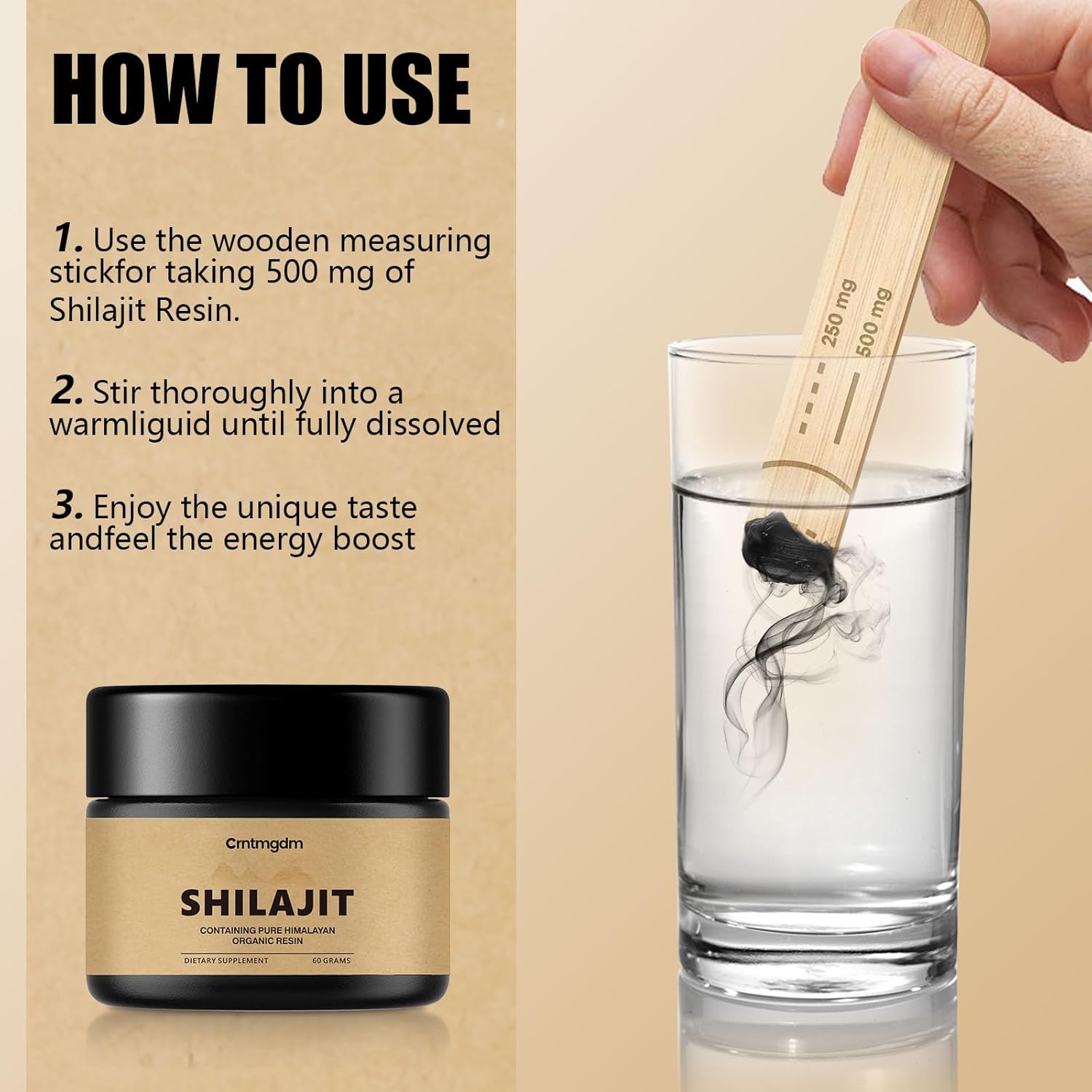 Pure Himalayan Organic Shilajit Resin Gel - 60g with 85+ Humic Acid & Trace Minerals - Premium Energy and Immune Support Enhancer for Men & Women