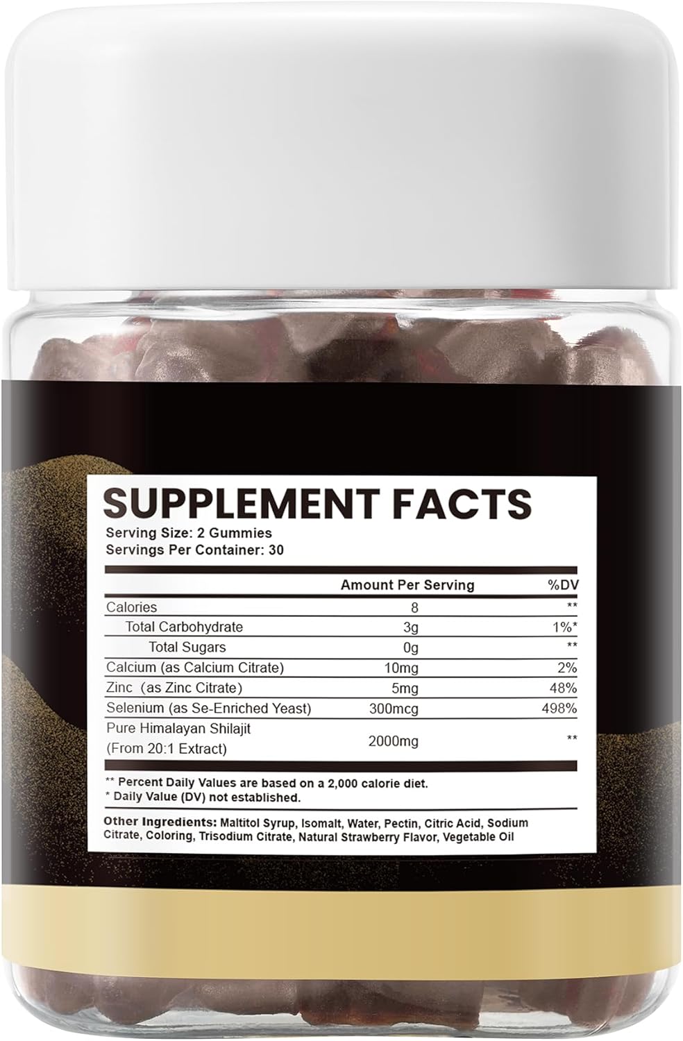 Pure Himalayan Shilajit Gummies - Lab Tested Trace Minerals Supplement for Men & Women - Non-GMO, Natural Flavor - 60 Count