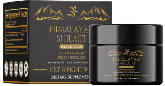 Pure Himalayan Shilajit Resin - Gold Grade 100% Pure Shilajit with Fulvic Acid & 85+ Trace Minerals for Energy & Immune Support