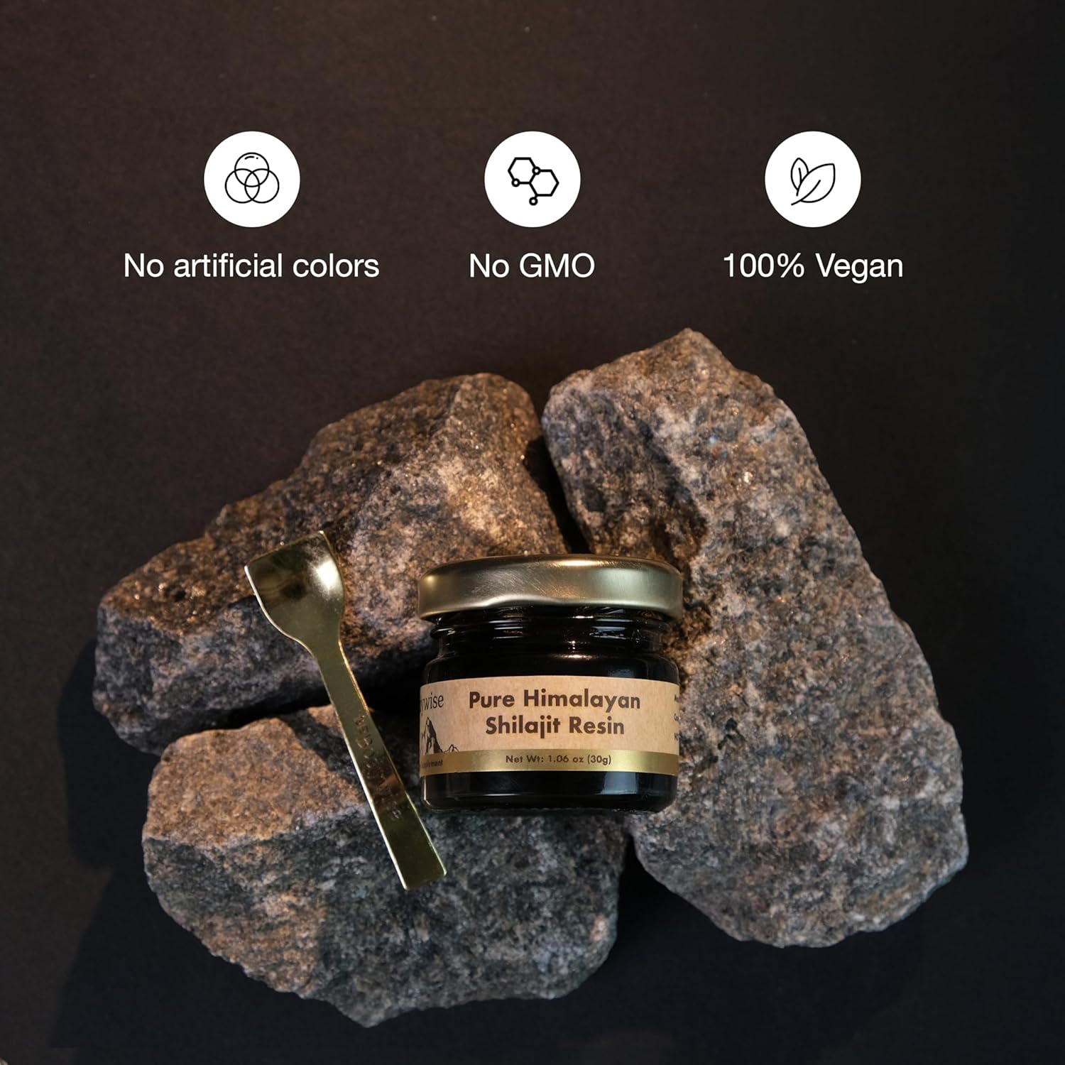 Pure Himalayan Shilajit Resin 600mg | 75%+ Fulvic Acid, 85+ Trace Minerals | Lab Tested, Heavy Metal Free | Organic Men & Women Supplement 30g
