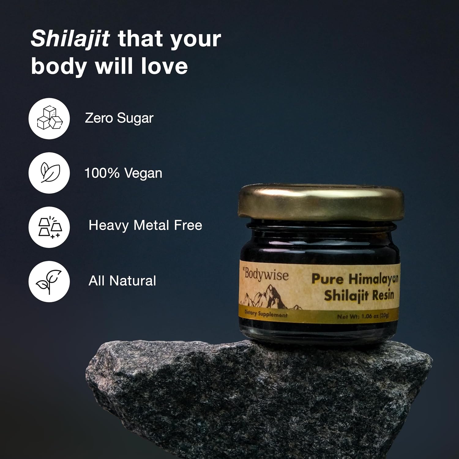 Pure Himalayan Shilajit Resin 600mg | 75%+ Fulvic Acid, 85+ Trace Minerals | Lab Tested, Heavy Metal Free | Organic Men & Women Supplement 30g