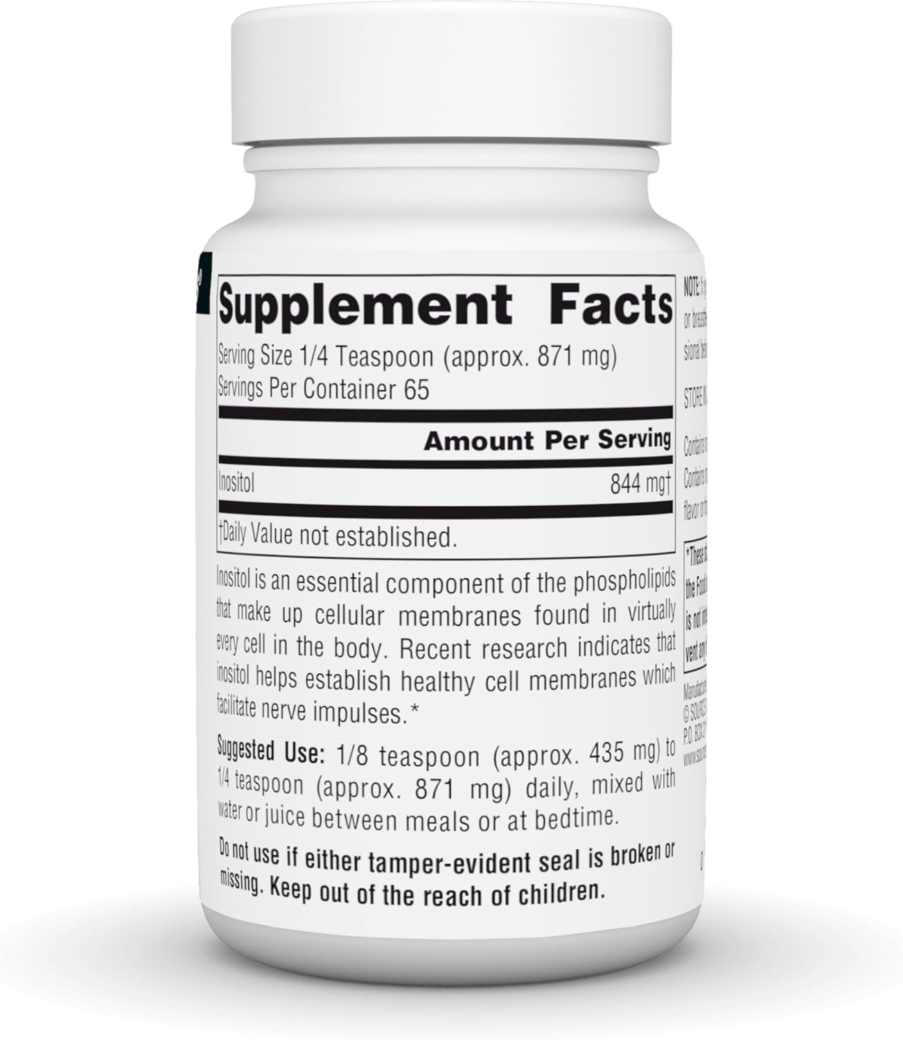 Pure Inositol Powder Dietary Supplement by Source Naturals - 2 oz Size
