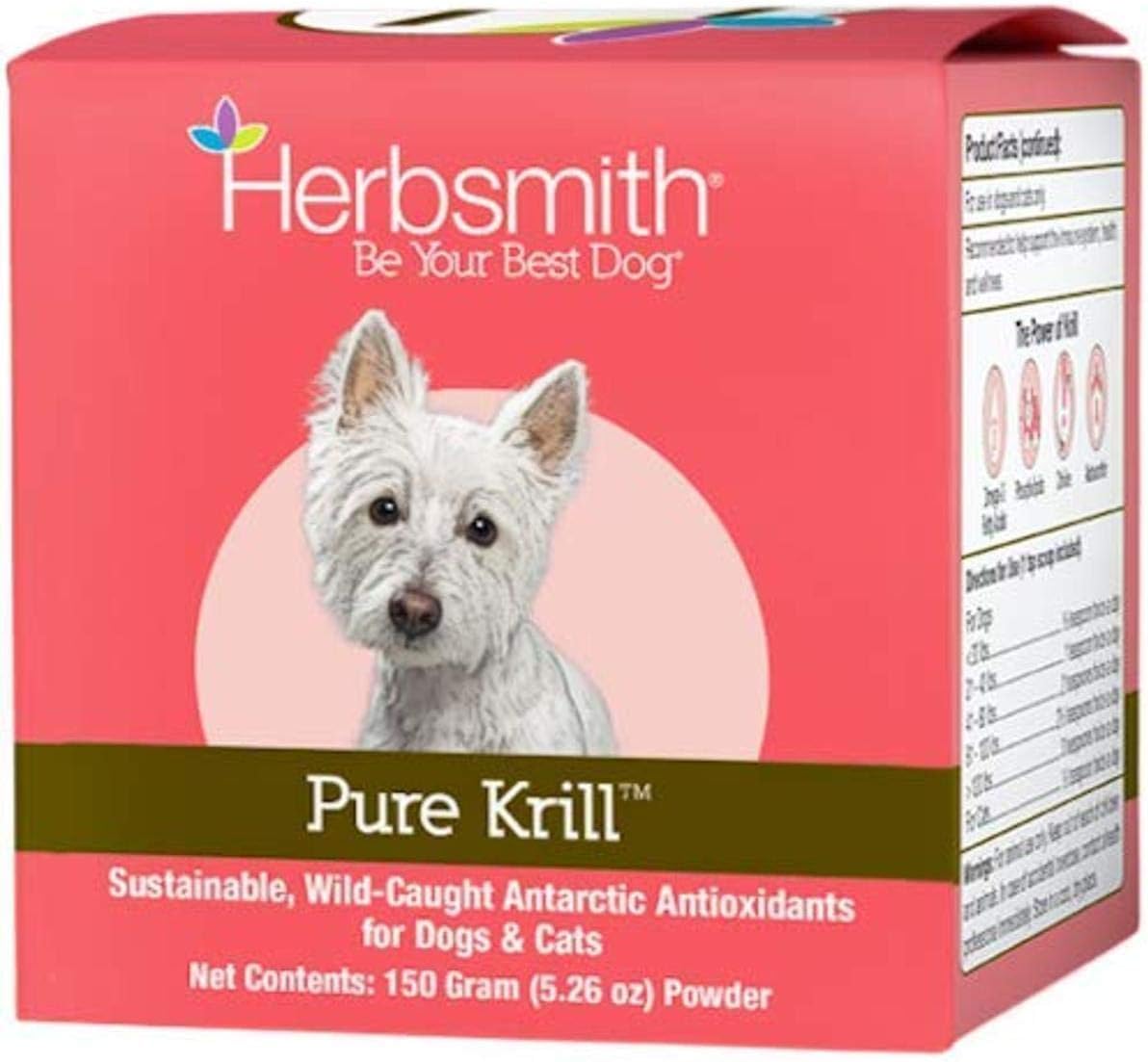 Pure Krill for Dogs - Wild-Caught Antarctic Krill with Astaxanthin - Rich in Omega 3s - 1 Ingredient - 150g